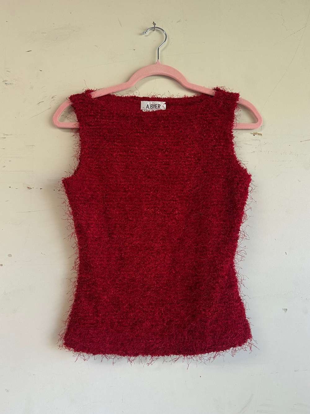 Vintage 90s y2k fuzzy boat neck top A Byer